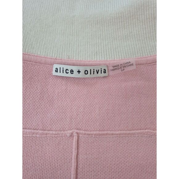 Alice + Olivia Women's Pink Verdell Cropped Knit Jacket Size Small - Picture 6 of 7